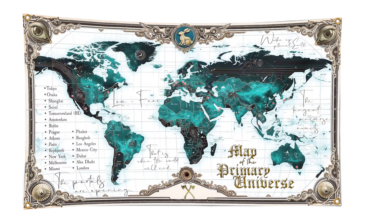 The Portals Are Opening – Old Age Map of the Primary Universe (2.2m Limited Edition Tapestry/Flag)