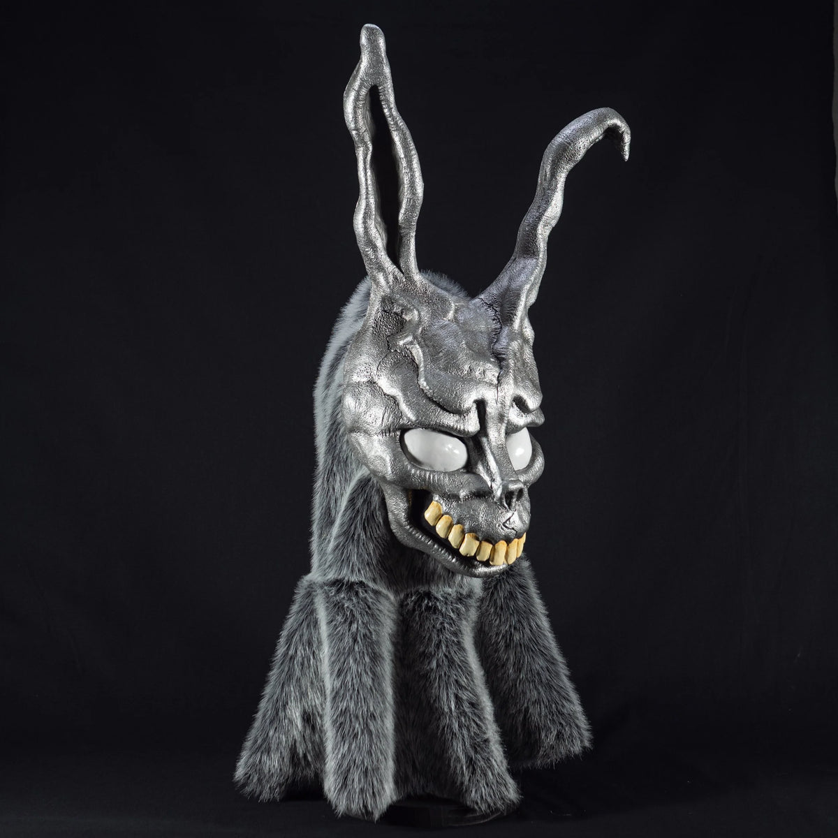Frank the Rabbit mask replica with fur hood, detail view