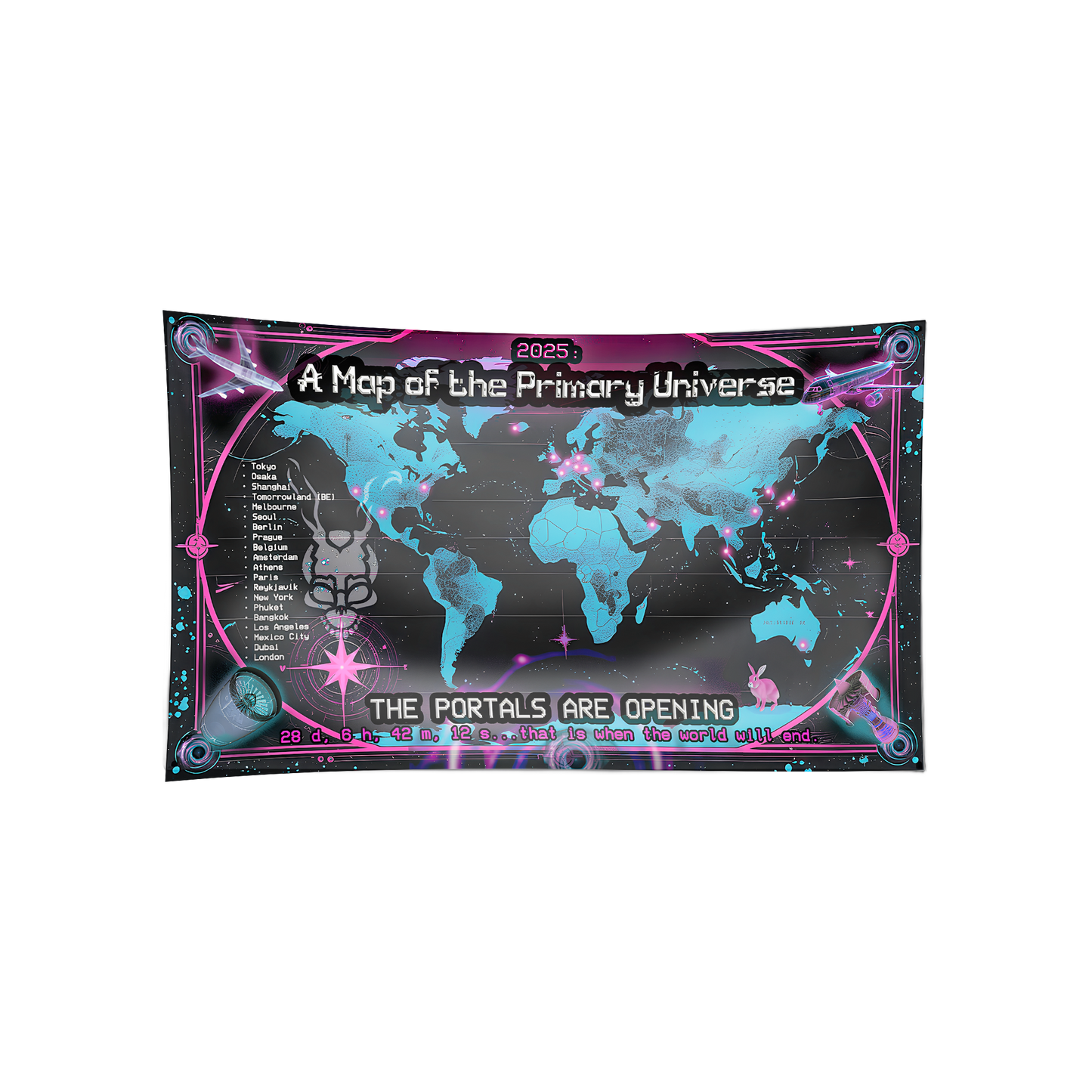 The Portals Are Opening – Map of the Primary Universe (1.5m Limited Edition Tapestry/Flag)