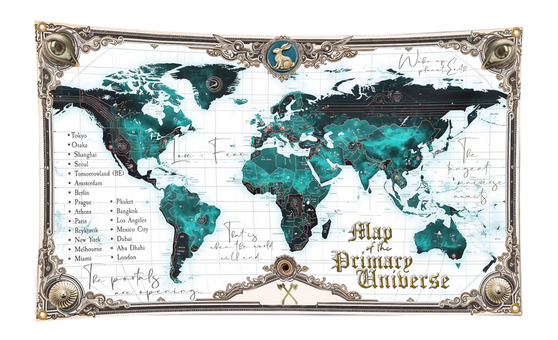 The Portals Are Opening – Old Age Map of the Primary Universe (2.2m Limited Edition Tapestry/Flag)