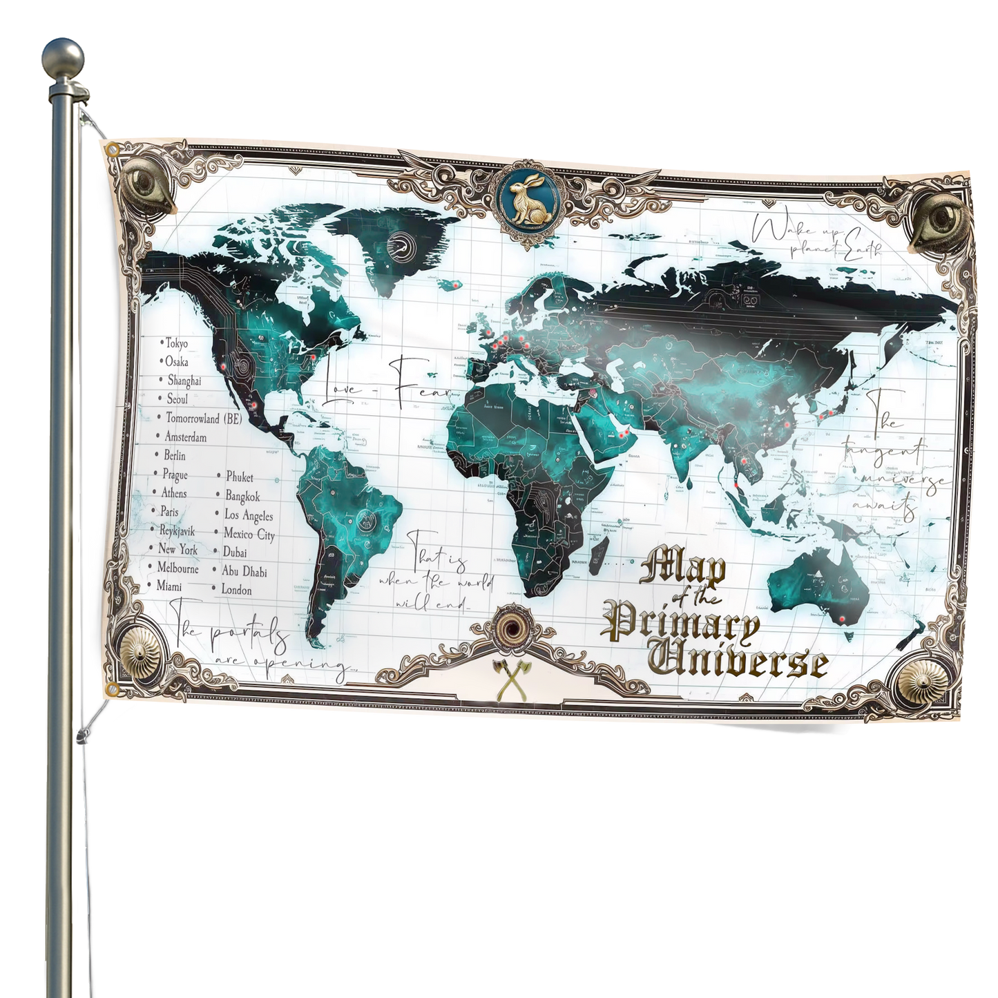 The Portals Are Opening – Old Age Map of the Primary Universe (2.2m Limited Edition Tapestry/Flag)