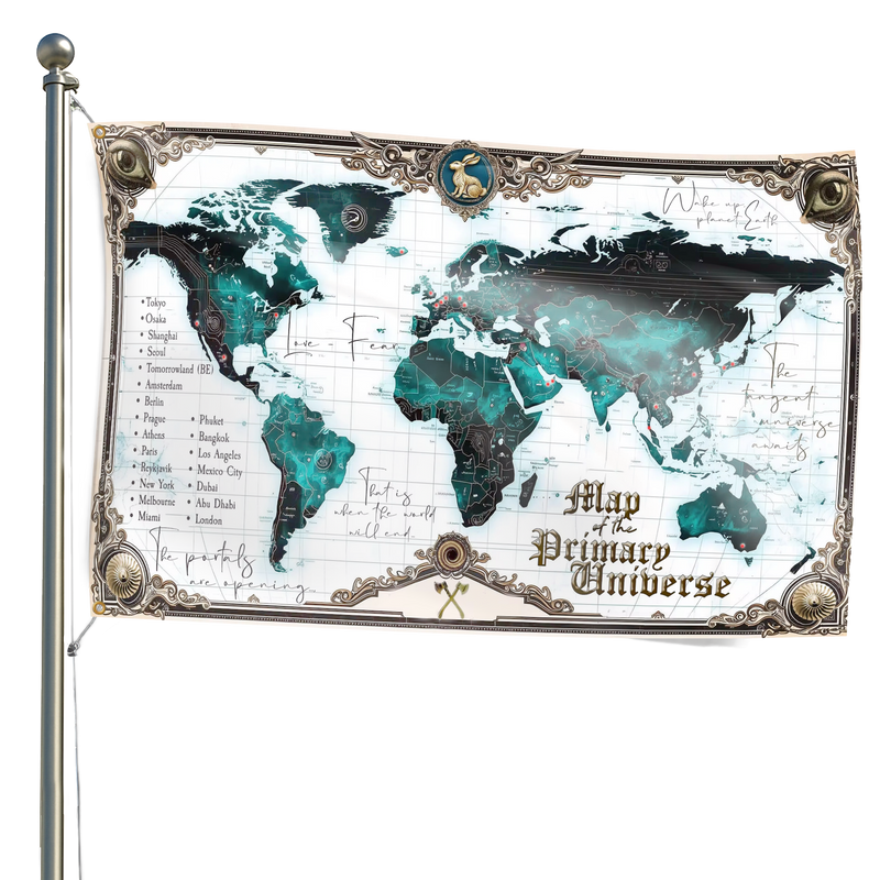 The Portals Are Opening – Old Age Map of the Primary Universe (2.2m Limited Edition Tapestry/Flag)