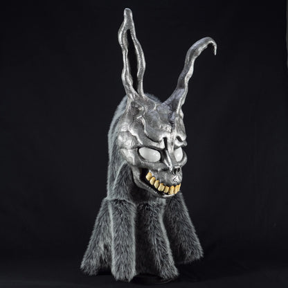 Frank the Rabbit mask replica with fur hood, detail view