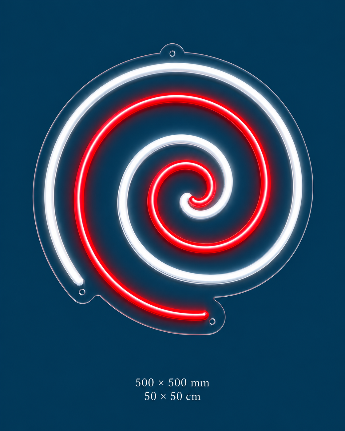 Spiral Neon Sign — original design on a consistent dark-blue background.