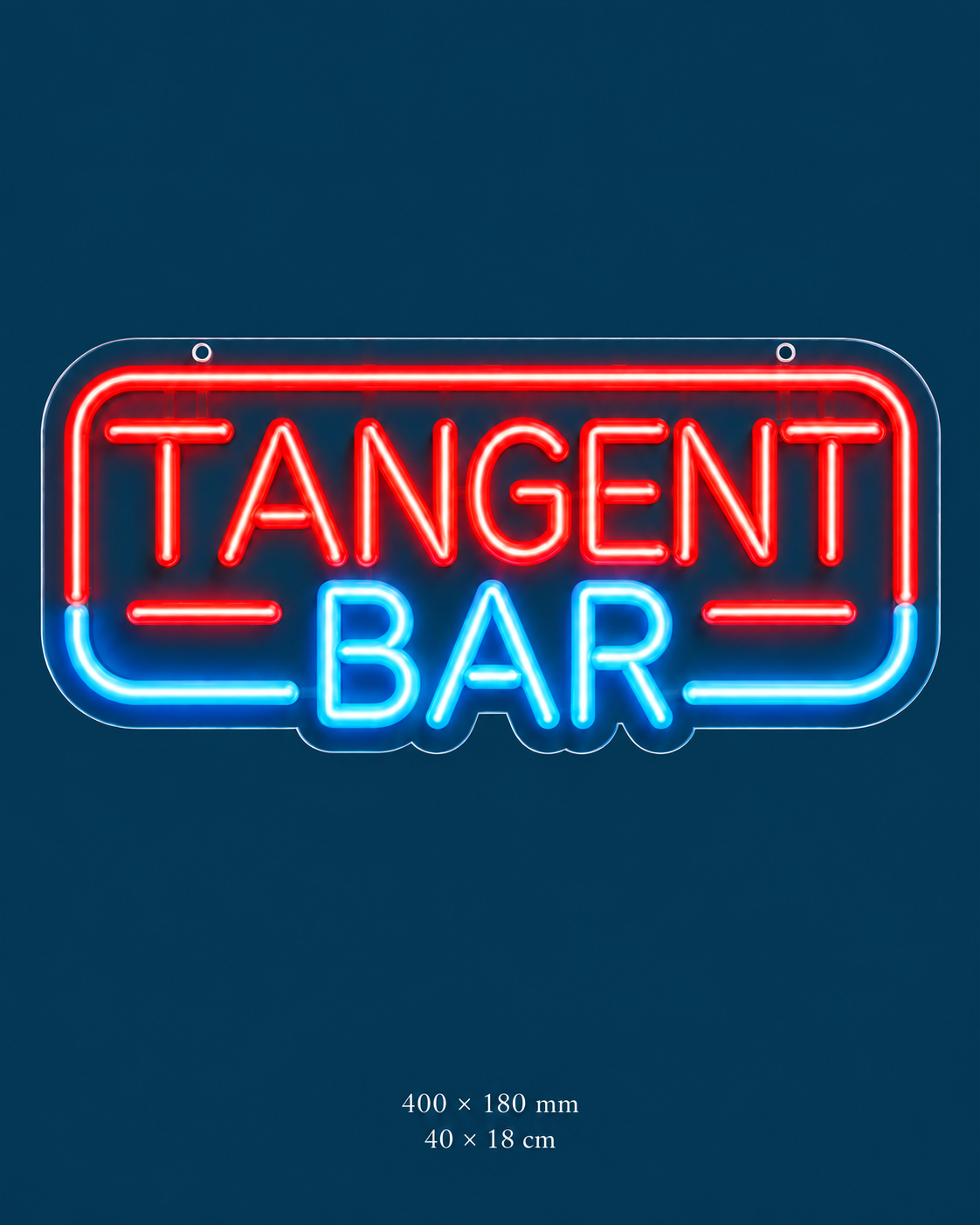 Tangent Bar Neon Sign — original design on a consistent dark-blue background.